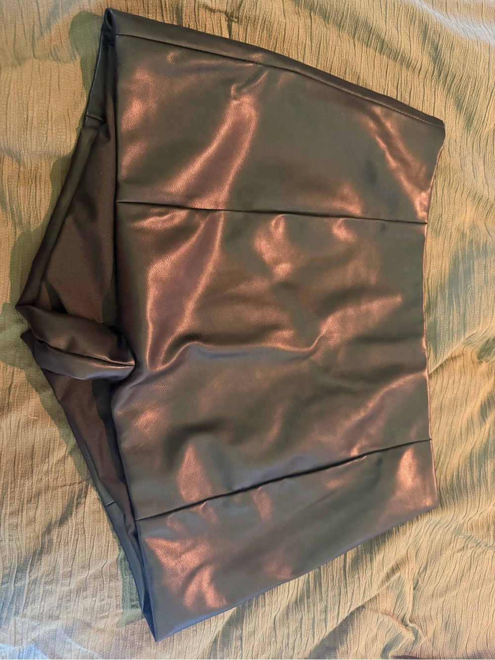 Faux Leather Mini Shorts in Shiny Black